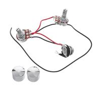 SOLUSTRE Kit Cablaggio Potenziometro Jack in Rame per Chitarra Elettrica 2 Manopole Cromate, Facile da Installare, Compatibile Modelli A500k e B500k