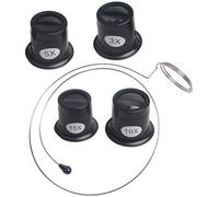 SOLUSTRE Lente D'ingrandimento a Fascia per Orologiaio in Vetro e Metallo, Kit da 4 Pezzi per Riparazione Orologi e Gioielli, Strumenti Professionali per Incisioni e Colore Colore Casuale