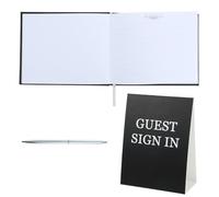SOLUSTRE Libro degli Ospiti Funerale, Libro dei Ricordi per Funerale, Carta, Nero, Portatile, per Servizio Commemorativo, Stile Semplice ed Elegante