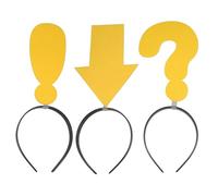 SOLUSTRE Lovely question mark headband con freccia e punto esclamativo, giallo, 3 pezzi, leggero e comodo per eventi e accessori fotografici