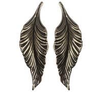 SOLUSTRE Maniglia Decorativa per Mobili a Forma di Foglia in Bronzo Verde Anticato Set 2 Pezzi per Cassetti e Porte di Armadi Resistente alla Corrosione e Facile da Montare