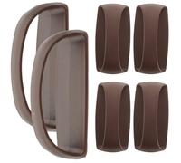 SOLUSTRE Maniglie Adesive per Mobili 6 Pezzi Marrone in ABS senza Foratura per Porte Scorrevoli e Armadi, Installazione Stabile e Uso in Cucina e Soggiorno