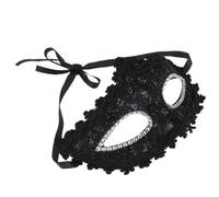 SOLUSTRE Maschera in Pizzo Veneziana Nera con Cristalli Scintillanti, Decorativa e Cosplay, in Materiale Pu Resistente, per Costume Party e Balli in Maschera