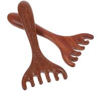 SOLUSTRE Massaggiatore Pelle Capelluto in Legno 2 Pezzi Pettine Stimolatore Portatile Gua Sha Viso Strumento Multiuso per Rilassamento e Massaggio Oculare