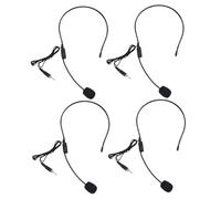 SOLUSTRE Microfono per Cuffie Amplificatore Vocale Cablato Gancio Auricolare, 4 Pezzi Compatto e Leggero, Adatto per Amplificatori Didattici e Microfoni Wireless, Riduce Rumori di Fondo