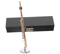 SOLUSTRE Mini Flute Model Decoration Realistic Musical Instrument Ornament For Dollhouse And Micro Scenes With Stand