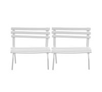 SOLUSTRE Mini Panchina da Giardino in Ferro Bianco 2 in Miniatura Versatile e Vivace per Paesaggi e Modelli Sandbox
