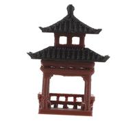 SOLUSTRE Mini Pavilion Tower Decor Resin Figurine for Fish Tank Small Aquarium Zen Garden Ornament with Layered Faux Mountain Design Compact Ancient Architecture Model for Micro Landscape