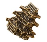 SOLUSTRE Miniatura Pagoda in Ottone Vintage per Decorazione Casa, Statua Artistica a Forma di Padiglione, Ornamento Decorativo per Soggiorno e Studio