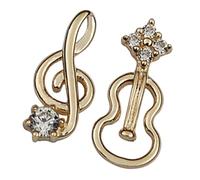 SOLUSTRE Orecchini Asimmetrici Nota Musicale e Violino con Zirconi Brillanti Minimalisti e Leggeri per Donne e Ragazze Amanti della Musica Idea Regalo Elegante