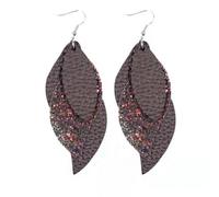 SOLUSTRE Orecchini Donna Eleganti Forma Foglia in Pelle Multi-strato Decorativi Design a Livelli per Ufficio e Viaggio, 5 Paia di Orecchini alla Moda Stili multipli
