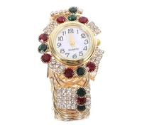 SOLUSTRE Orologio Da Donna Bracciale in Lega, Vetro Trasparente e Movimento Al Quarzo, Colore Rosso e Verde, Per Studenti e Famiglie