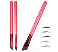 SOLUSTRE Pennelli per Sopracciglia in Fibra Artificiale e Legno Set da 3 Professionali Multifunzione per Trucco Occhi Polvere e Mascara