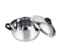SOLUSTRE Pentola Acciaio Inossidabile per Pasta con Scolapasta Integrato Ergonomico Design Antiaderente Cucine Gas e Filtrazione Veloce