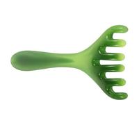SOLUSTRE Pettine Massaggiante per Capelluto Design Ergonomico in Resina Verde, Denti Larghi per Massaggio Rilassante e Terapia Gua Sha, per Spa