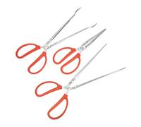 SOLUSTRE Pinze per Granchi in Acciaio Inox 3 Pezzi da 28cm e 38cm, Antiscivolo Impugnatura in Plastica, Strumenti per Cattura Aragoste e Anguille, Utensili Cucina per Pesca e Raccolta