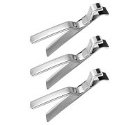 SOLUSTRE Pinze per Piatti Caldi in Acciaio Inossidabile Set da 3 Morsetti Antiscottatura Manico Antiscivolo per Forno Microonde Friggitrice ad Aria e Vaporiera Utensili Cucina