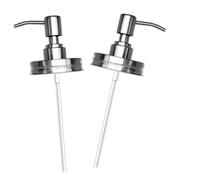 SOLUSTRE Pompa Erogatrice e Coperchio in Acciaio per Dispenser Sapone 70#, Resistenza Antiruggine, Compatibile Barattoli Mason Jar, Set da 2 Pezzi per Bagno e Cucina