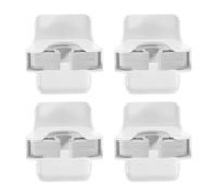 SOLUSTRE Porta Scope da Parete 4 Pezzi in Abs Bianco Installazione senza Fori, Organizer Moderno per Bagno e Cantina, Supporto Salvaspazio per Scope e Mop