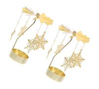 SOLUSTRE Portacandele girevole da 2 pezzi per Natale, vacanze, matrimoni, giostra girevole per lumini, fiocco di neve, vassoio girevole per candele di, decorazione romantica per la tavola delle feste