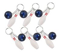SOLUSTRE Portachiavi a Forma Bowling Palla Set da 6 Pezzi Regali Sportivi per Bambini e Adulti per Feste Bowling Ciondolo per Zaino e Borsa
