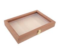 SOLUSTRE Portagioie in legno: contenitore in legno classico - vetrina decorativa con coperchio trasparente - organizer rettangolare per anelli, collane e fiori secchi