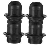 SOLUSTRE Portalampada E27 Presa Di Per Lampade Da Tavolo e Lampadari, Kit Di Riparazione Fai Da Te 4 Pezzi, Attacco E27 Nero Coperchio Posteriore, Accessori Per Lampade Led e a Incandescenza