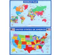 SOLUSTRE Poster UV e Mappa del Mappa degli Stati Resistente Sbiadimento per Apprendimento per Camera e Aule