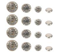 SOLUSTRE Rivetti in Rame Strass Argento 6mm 8mm 10mm 60 Pezzi per Riparazione Pelle e Borchie DIY per Sandali e Cinture Installazione Facile Senza Bave