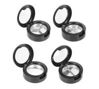SOLUSTRE Scatola e Portatile 4 Pezzi Ombretti per Vuota in Plastica Nera 3 Scomparti e DIY Rossetto per Make-up On-the-go