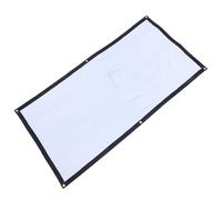 SOLUSTRE Schermo per Proiettore in Poliestere Bianco Pieghevole Bordo Nero 2,5cm Antiriflesso Migliorato per Esperienza Visiva Superiore e Resistenza alla Deformazione
