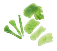 SOLUSTRE Set 10 Pezzi Strumenti di Gua Sha per Massaggio Corpo e Viso in Resina con Borsa Portaoggetti, Rilassa Spalle e Piedi, Uso Sicuro e Sollievo dallo Stress