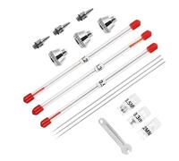 SOLUSTRE Set 10 Pezzi Ugello Aerografo Ago e Tappo di Ricambio Compatibile per Spruzzatori Professionali Riparazione Aerografi Uso Duraturo