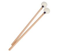 SOLUSTRE Set 2 Bacchette per Tamburo Testa in Feltro Bianco e Manico in Legno Nero, Accessori Percussione Pratici e Durevoli per Strumento a Percussione