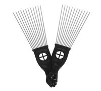 SOLUSTRE Set 2 Pettini Ad Ago in Acciaio a Denti Larghi e Rastrello Per Chioma Lunghi e Spessi, Spazzola Per Massaggio Cuoio Capelluto, Pettine Professionale Per Uomo, Ragazzo Ragazza e Salone