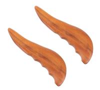 SOLUSTRE Set 2 Pezzi Raschietti Gua Sha in Legno Marrone per Massaggio Corpo e Bellezza della Pelle, Strumenti Tradizionali per Terapia e Benessere