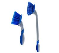 SOLUSTRE Set 2 Pezzi Spazzole per Pulizia Cerchioni Auto Blu, Riutilizzabili e Facili da Pulire Filato di Lana Intrecciato e Manico in Pp e ABS