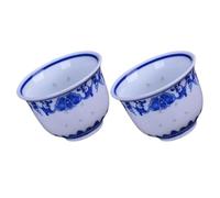 SOLUSTRE Set 2 Pezzi Tazze da Tè Kung Fu in Porcellana Blu e Bianco 80ml, Tazze per Degustazione di Tè in Stile Cinese Retrò, Forniture per Cucina e Intrattenimento