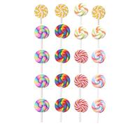 SOLUSTRE Set 20 Pezzi Lecca-lecca in Argilla Polimerica Simulata Colorata, Decorazioni Pratiche e Attraenti per Scenari DIY e Abbellimenti Miniatura Design Colore Casuale Stili multipli