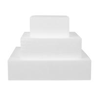 SOLUSTRE Set 3pezzi Basi Polistirolo per Torte Scenografiche in Schiuma Cubica Bianca per Decorazioni Torta e Cake Dummies Creative