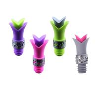 SOLUSTRE Set 4 Pezzi Tappi per Bottiglie di Vino in Silicone Versatore Antigoccia e Sigillo D'aria, Design Creativo a Forma di Giglio, per Club e Ktv Colore Casuale