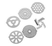 SOLUSTRE Set 6 Dischi per Tritacarne in Acciaio Inox Montaggio Rapido, Accessori per Macinacarne e Tritatutto, per Riunioni di Famiglia