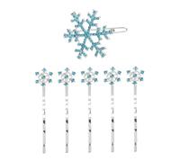 SOLUSTRE Set 6 Forcine per Chioma a Fiocco di Neve in Metallo Fermagli per Clip Blu e Bianca Accessori per Chioma Adatti a Tutti i Tipi Decorazioni per Acconciature Bambina