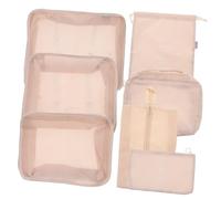 SOLUSTRE Set 7 Pezzi Borse da Viaggio Organizer Leggero, Cubi di Imballaggio per Vestiti e Scarpe, Borse Portaoggetti Salvaspazio per Valigia, per Viaggi di Lavoro e Vacanze
