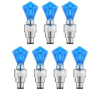 SOLUSTRE Set 7 Pezzi Luci Valvola Bicicletta Blu in Materiale Composito, Lampade Luminose per Bicicletta e Veicoli, per Guida Notturna Sicura e visibilità