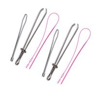 SOLUSTRE Set da 2 Strumenti Infila Cordoncino in Acciaio e Pp, 6 Pezzi per Cucito Fai da Te, Accessori Facili da Usare per Uso Domestico e Artigianale