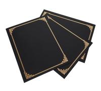 SOLUSTRE Set da 3 Copertine per Certificati in Carta Nera Leggere Angoli Arrotondati, Design Elegante e Facile da Decorare, come Porta Certificato per Diplomi e Premi