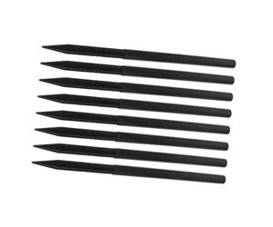 SOLUSTRE Set da 8 Estensione Installazione Rapida Senza Attrezzi Paletti per Lampade Solari da Giardino in Plastico Nero Picchetti per Suolo per Giardino e Cortile