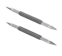 SOLUSTRE Set di 2 Punzoni a Molla per Chiodi a Doppia Testa 1/16 e 1/8 in Acciaio al Carbonio, Punzone per Metallo, Legno e Vetro Foro Centrale per Foratura Precisa, Utensile Manuale