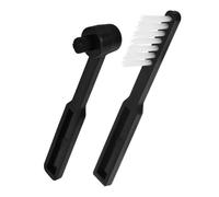 SOLUSTRE Spazzola di Pulizia per Testina Giradischi Vinile 2 Pezzi in Plastico e Nailon Nero Design Semplice per Ridurre Rumore e Proteggere i Dischi